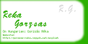 reka gorzsas business card